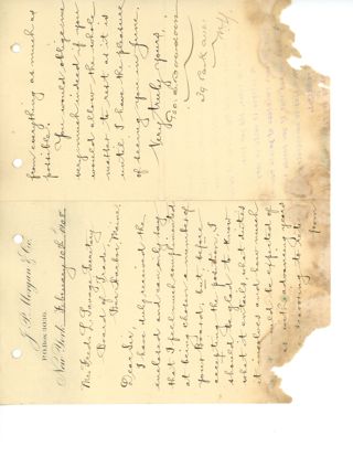 Letter to Fred Savage from George Bowdoin