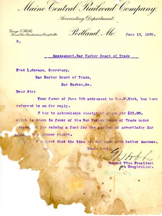 Letter, Maine Central Railroad