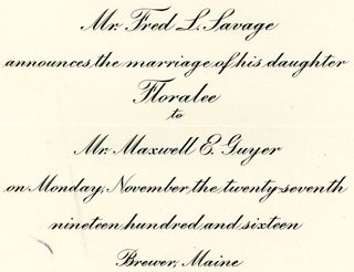 Wedding Announcement Floralee Savage