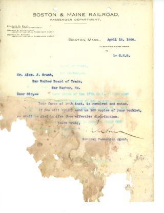 Letter, Boston and Maine Railroad #3
