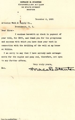Bill payment letter