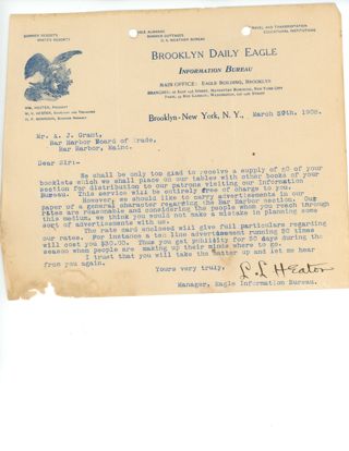 Letter, Brooklyn Daily Eagle