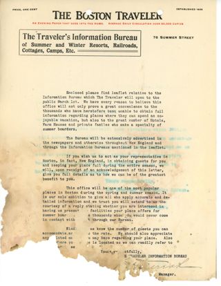 Letter, Boston Traveler