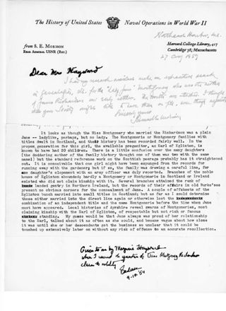 Letter concerning Jane Montgomery
