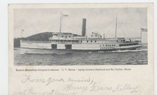 Eastern Steamship Company's steamer, "J.T.Morse," plying between Rockland and Bar Harbor, ME