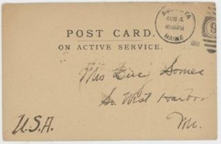 Generic military postcard sent from Raymond Somes to his mother Lucy Somes