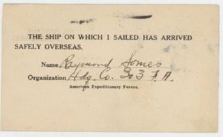 Soldier's Mail Red Cross postcard from Raymond Somes to Arthur Somes