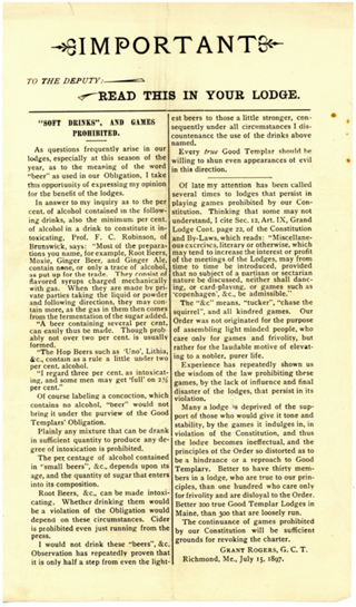 Flyer reading “Important Read this in your Lodge”