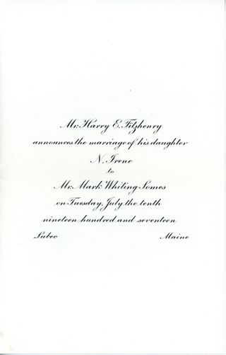 Invitation to wedding (1917)