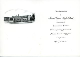 Invitation to MDI High School Graduation (1953)