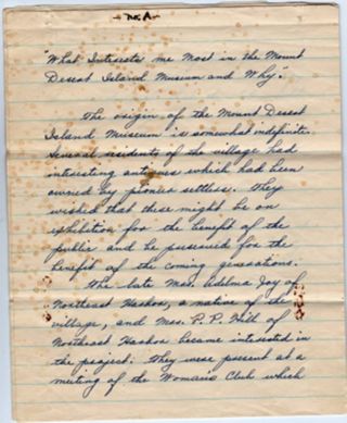 History of Someville Museum by Marie Bordeaux Allen .1958