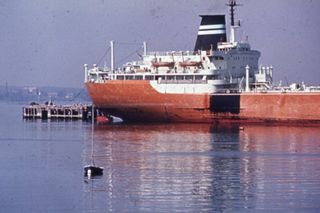 Stern of an oil tanker