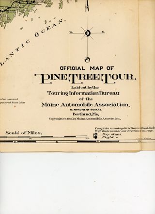 Offical Map of Pine Tree Tour, Maine Automobile Association, 1916