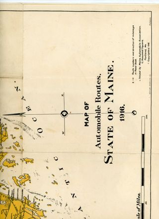 Map of Automobile Routes, State Of Maine, 1916