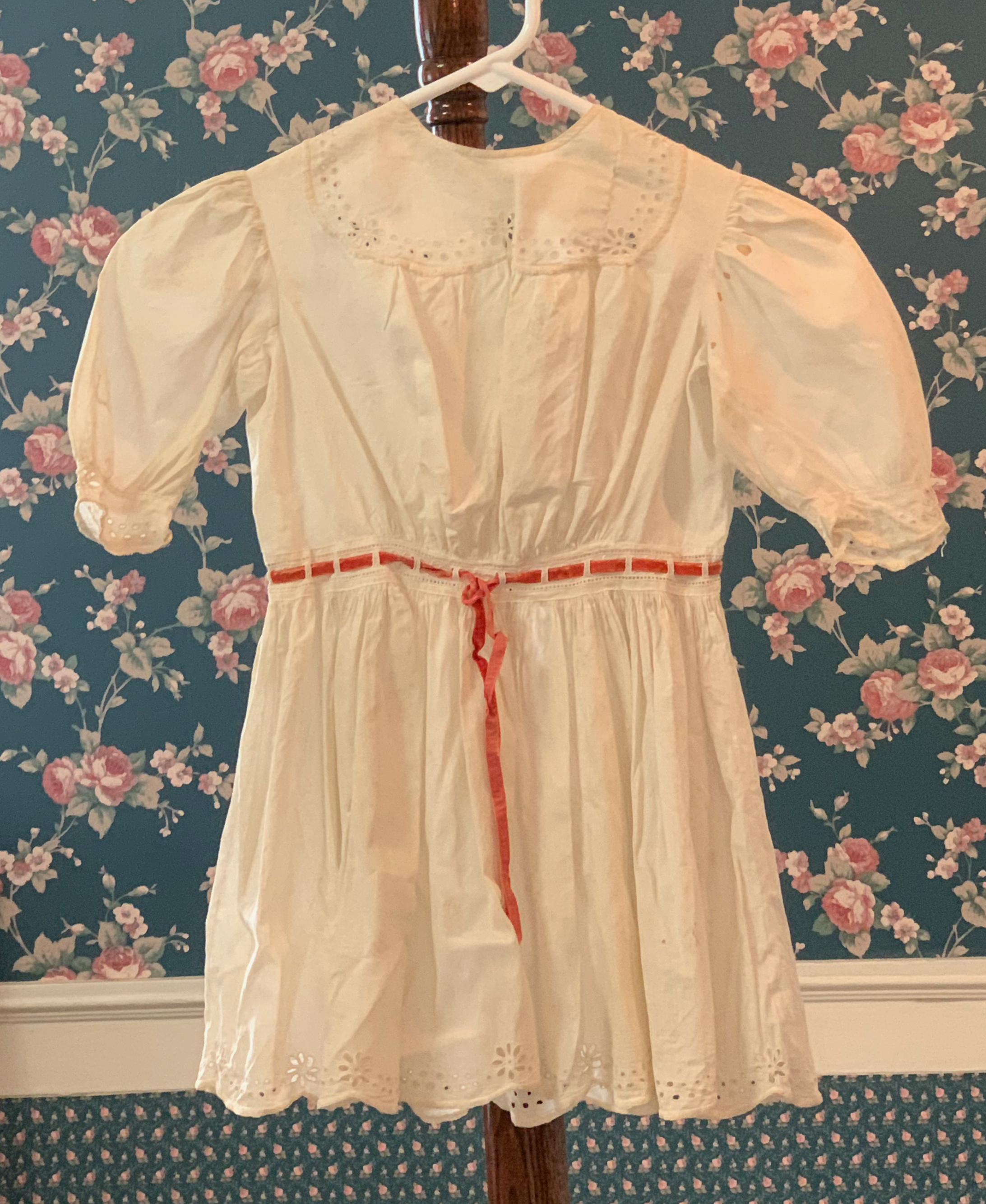 Child's dress trimmed with lace