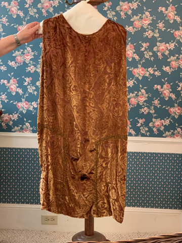 Red sleeveless dropped-waist dress