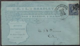 Advertising envelope from H.L. Bradley, Artistic Photographer, Bar Harbor, Maine.