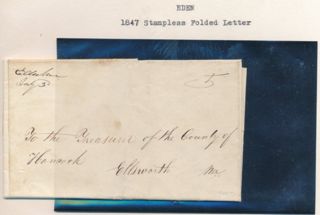 Stampless folded letter sent from Eden post office, 1847