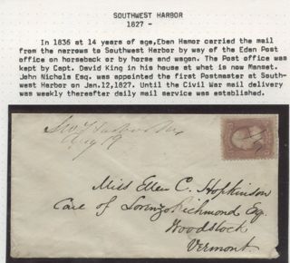 Stamped envelope sent from Southwest Harbor
