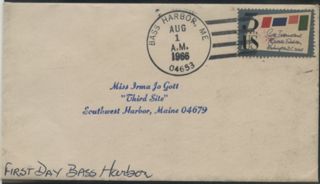 Bass Harbor post office first day cover 1966