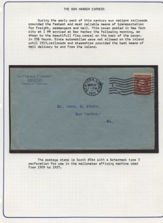 Envelope and stamp sent from New York, NY to Chas. B. Pineo in Bar Harbor.