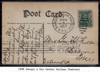 Postcard with 1 cent stamp sent from Mount Desert Ferry