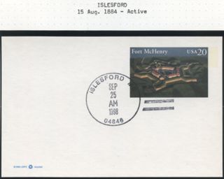 Pre-stamped postcard sent from the Islesford Post Office, 1998