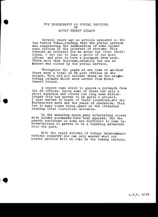 Postal History of MDI