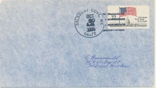 Canceled stamp & envelope from Salsbury Cove Post Office