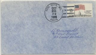 Envelope & stamp sent from Seal Cove post Office, 1986