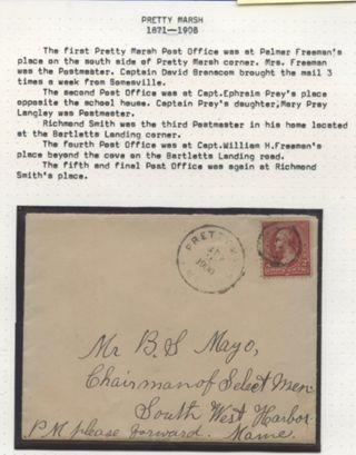 Envelope sent from Pretty Marsh post office c.1900