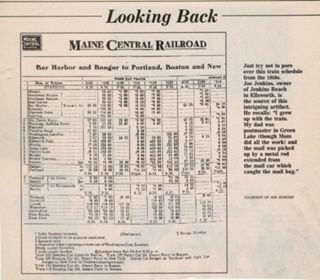 schedule for Maine Central railroad including Mt.Desert Ferry