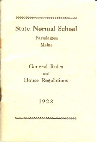Farmington State Normal School rules pamphlet