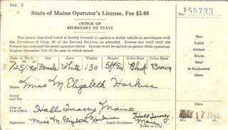 State of Maine driver's license