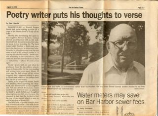 Newspaper clipping about Daniel Somes Smith and his poetry.