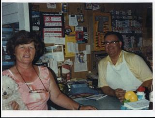 Lewis and Bonnie Hopkins at their store
