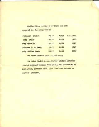 list of vessels captained by William Heath