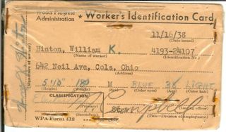Worker's Identification Card
