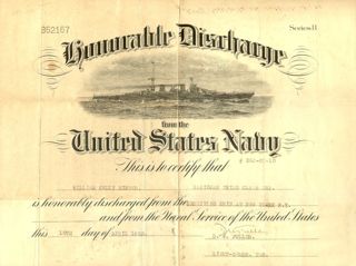 Honorable navy discharge