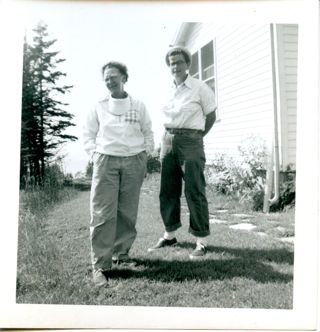 Mayo, Eleanor, and Ruth Moore, at home.