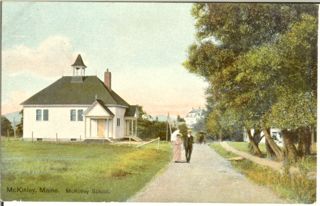 Showing old Bass Harbor school on Harbor Drive.