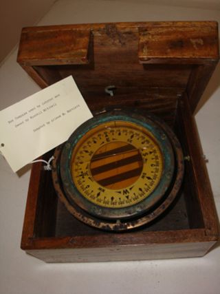 Compass in wood box