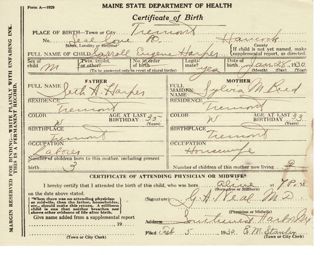 Harper, Carroll Eugene. Tremont Birth Record