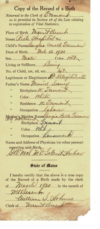 Tremont birth record