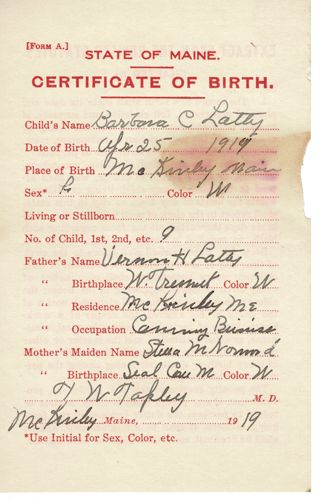 Tremont birth record