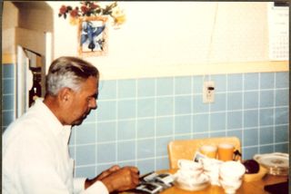 Albert Gott in his kitchen