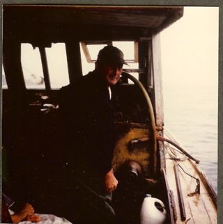 Charley Gott aboard his lobster boat