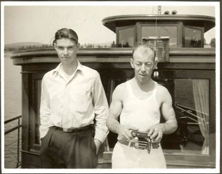 Fred & Bob Foss on deck of "Toddywacks"