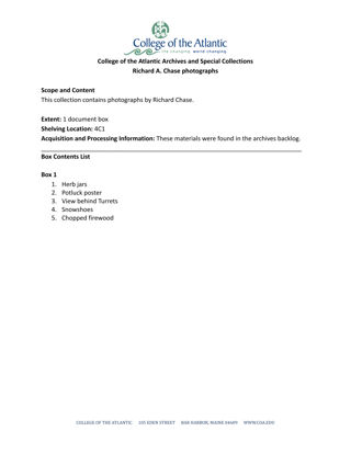 Richard A. Chase photographs
