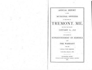 Annual Report of the Selectmen of the Town of Tremont for the Municipal Year ending January 31,1919